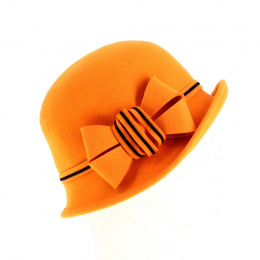 Hat woman cloche doriane orange