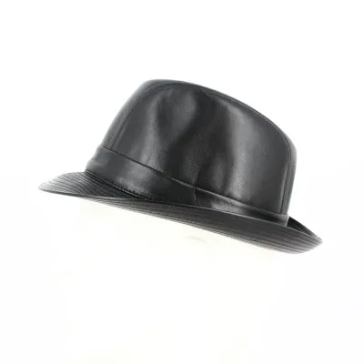 Trilby Brazil Hat Black Leather - Crambes