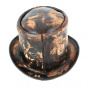 Brown leather steampunk top hat