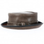 Brown Leather Half Top Hat