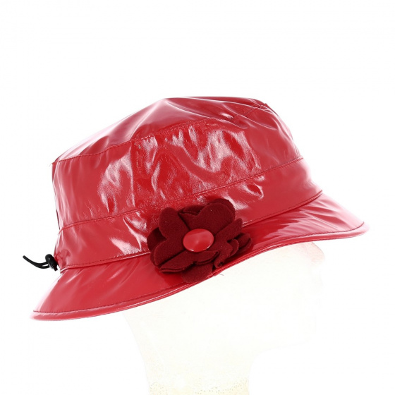 Carole patent rain hat with flowers
