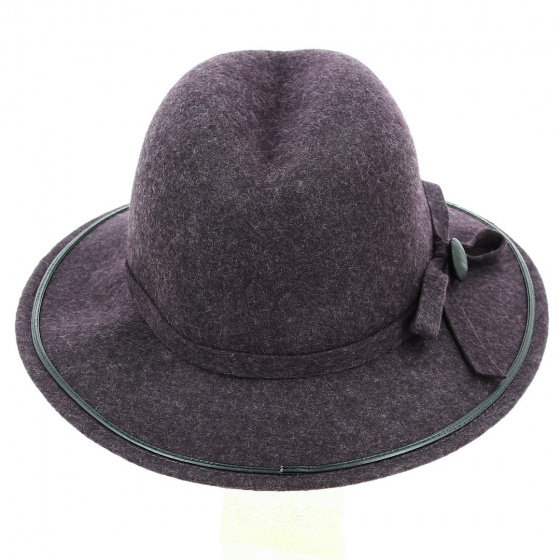 Bordeaux felt hat with bow