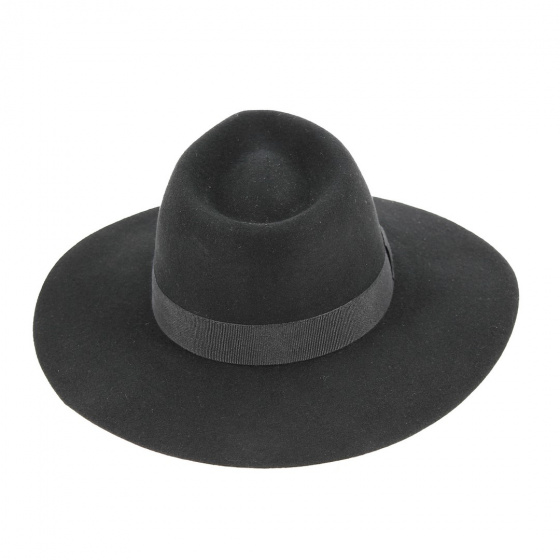 Chapeau Fedora Feutre Laine Noir - Traclet Chapeau Fedora Feutre Laine Noir - Traclet