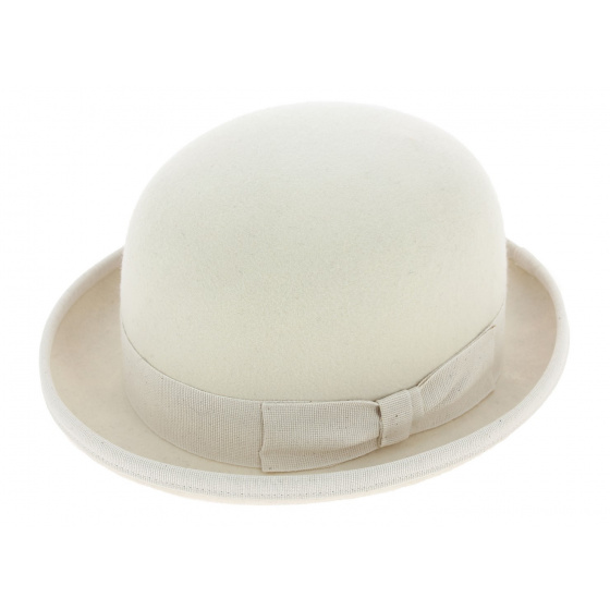 Chapeau Melon Feutre Laine Blanc - Traclet