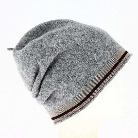 Beret - Grey wool hat with headband - Traclet
