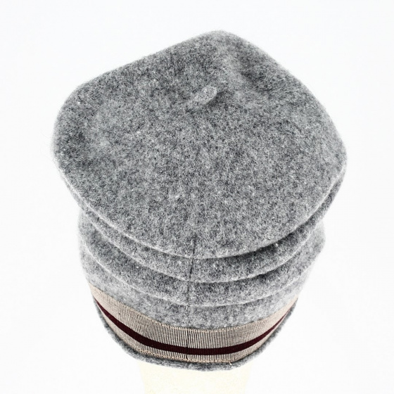 Béret - Bonnet Laine gris avec bandeau - Traclet