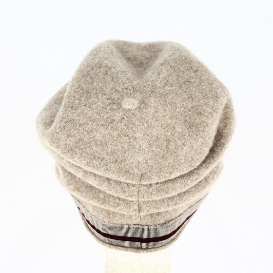 Béret - Bonnet Laine beige avec bandeau - Traclet