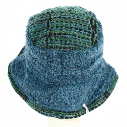 Cloche Hat Chantal Blue & Green - Traclet