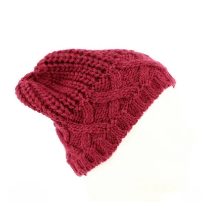 Bonnet oversize maille Bordeaux Reference : 4182 | Chapellerie Traclet