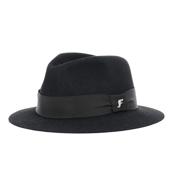 Black Fur Felt Traveller Hat - Fléchet