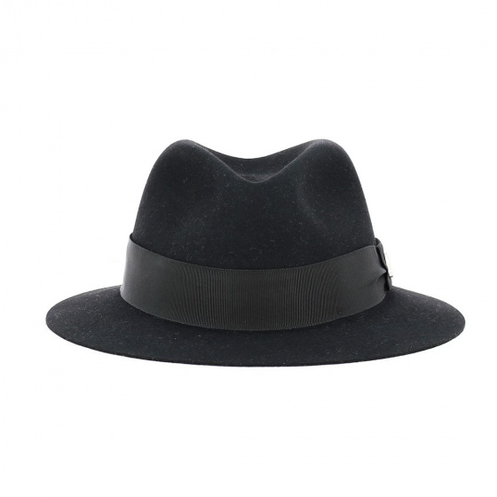 Black Fur Felt Traveller Hat - Fléchet