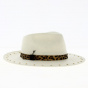 White Leopard Traveller Hat Wool Felt - Fléchet