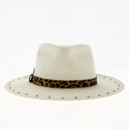 Chapeau Traveller Léopard blanc Feutre Laine - Fléchet