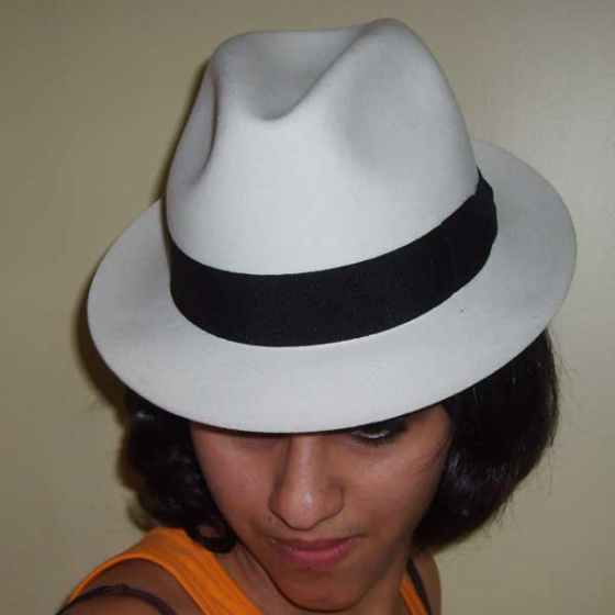 Blues Brothers blanc ruban noir