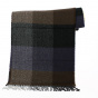 Scarf with large black, purple and brown squares