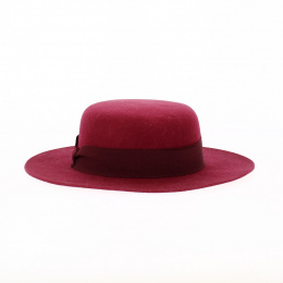 Canotier Feutre laine rouge devant