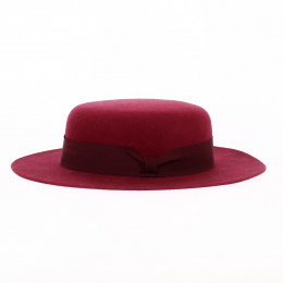 Canotier Feutre laine rouge devant