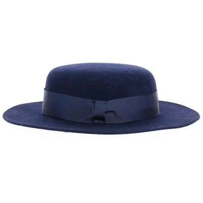 Canotier Feutre laine marine côté