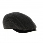 Chester chine Wool Flat Cap Grey Black Traclet