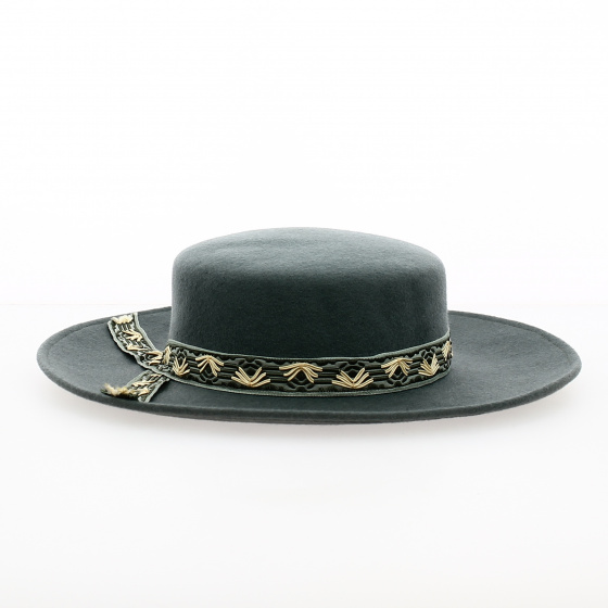 Canotier Feutre laine vert  avant- Traclet