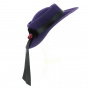 Felt wool straw hat purple side - Traclet