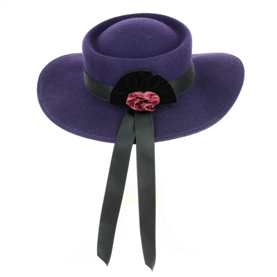 Felt wool canoe back purple - Traclet