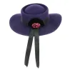 Canotier Feutre laine violet arrière - Traclet