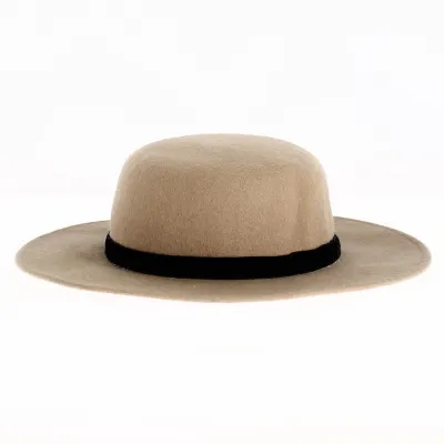 Camel wool felt boater - Traclet
