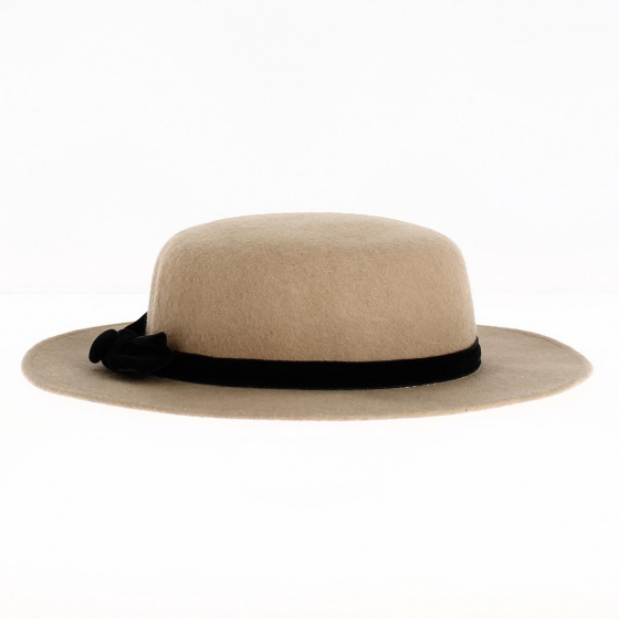 Canotier Feutre laine camel côté - Traclet Canotier Feutre laine camel côté - Traclet