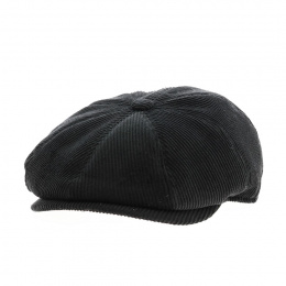 8 ribbed black velvet cap