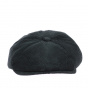 8 ribbed black velvet front cap