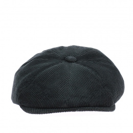 8 ribbed black velvet cap