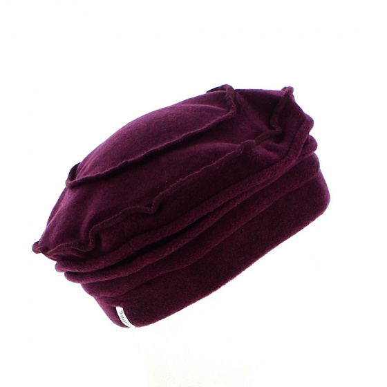 Julie Violet eggplant fleece hat - Traclet