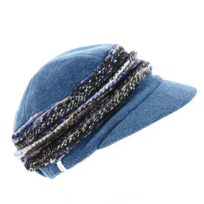 Casquette Gavroche Ebony Laine Bleu - MTM