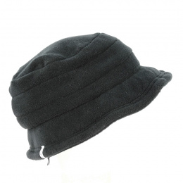 Chapeau Bob polaire Elza noir cache-oreilles - Traclet