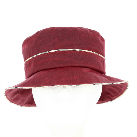 Chapeau Cloche Madeleine Bordeaux avec Imprimé Tartan- Traclet