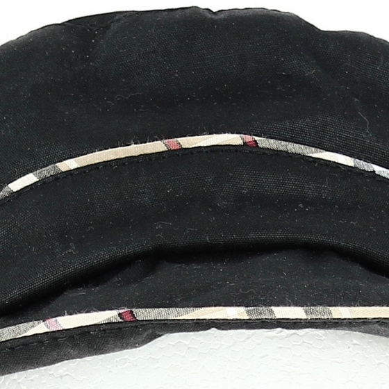 Chapeau Cloche Madeleine Noir avec Imprimé Tartan détail - Traclet