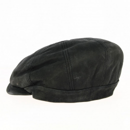 Wayne Black Leather Cap