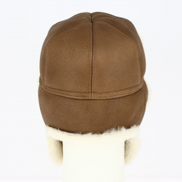 Chapka Stanislas Brown Leather & Beige Wool - Traclet