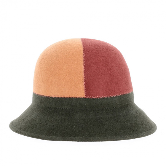Cloche Hat Felt Wool Khaki - Traclet