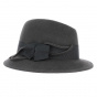 Cloche hat sheet felt wool grey side- Traclet