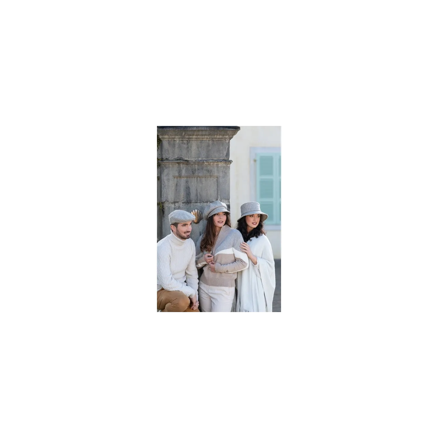 Pyrenees Wool Newsboy Cap in Beige - Traclet