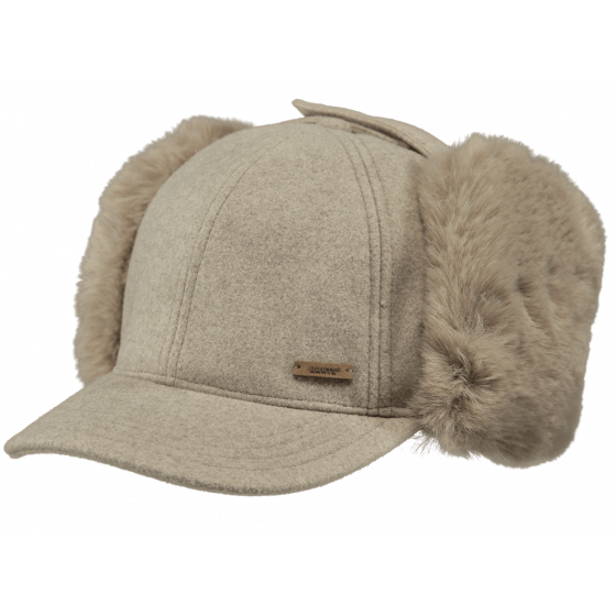Corabells Taupe ear flap cap - Barts