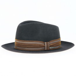 Alpha Fedora Hat Dark Gray Fur Felt - Stetson
