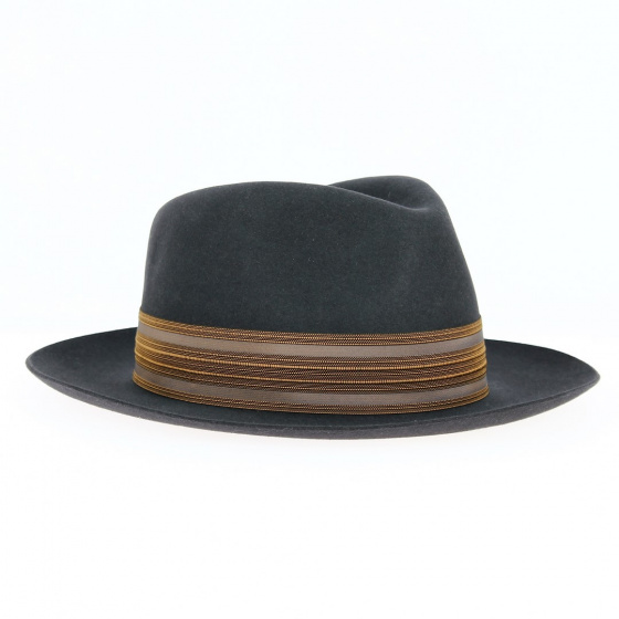 Chapeau Fedora Alpha Feutre Poil Gris Foncé - Stetson