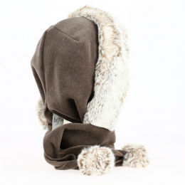 Capuche Norell Polaire Fausse Fourrure Taupe Marmotte- Traclet