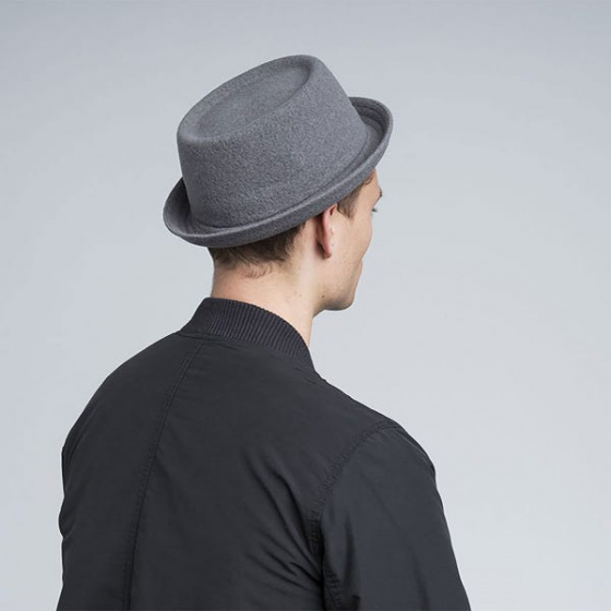 Grey Wool Mowbray Pork Pie Hat - Kangol