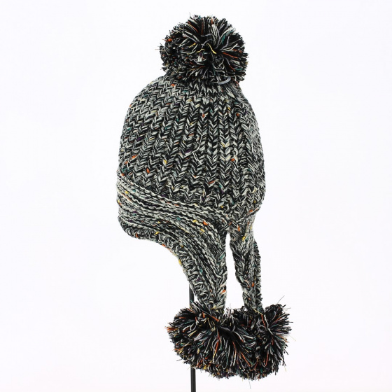 Bonnet péruvien Acrylique Noir arrière - Traclet Bonnet péruvien Acrylique Noir arrière - Traclet