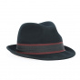 Player hat in black wool felt trilby - Gottmann