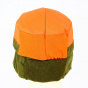 Casquette de chasse cache-oreilles réversible Kaki-Orange arrière côté orange baissé - Traclet